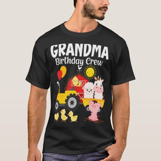 Camiseta Abuela Cristal de Cumpleaños Tractor Barnyard Gran (Anverso)