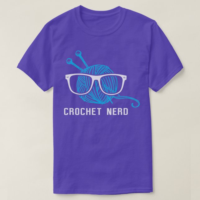 Camiseta Abuela Crochet NERD , Gracioso de punto crochet (Diseño del anverso)
