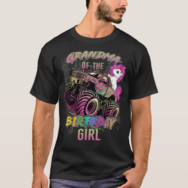 Camiseta Abuela Cuta De Un Monstruo Chica Chica De Cumpleañ (Anverso)
