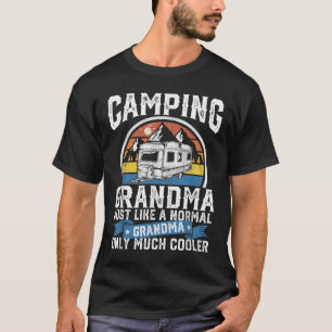 Camiseta Abuela de acampada Divertida Campista Rv Retro Muj