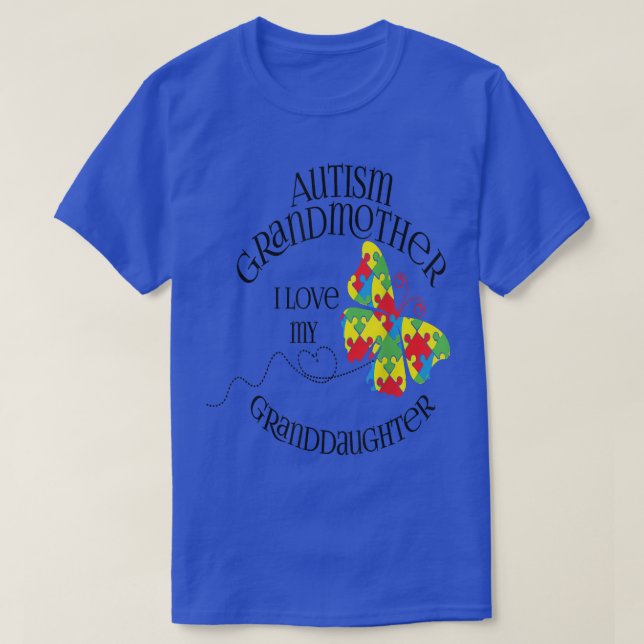 Camiseta Abuela de autismo Amo a mi nieta autista (Diseño del anverso)