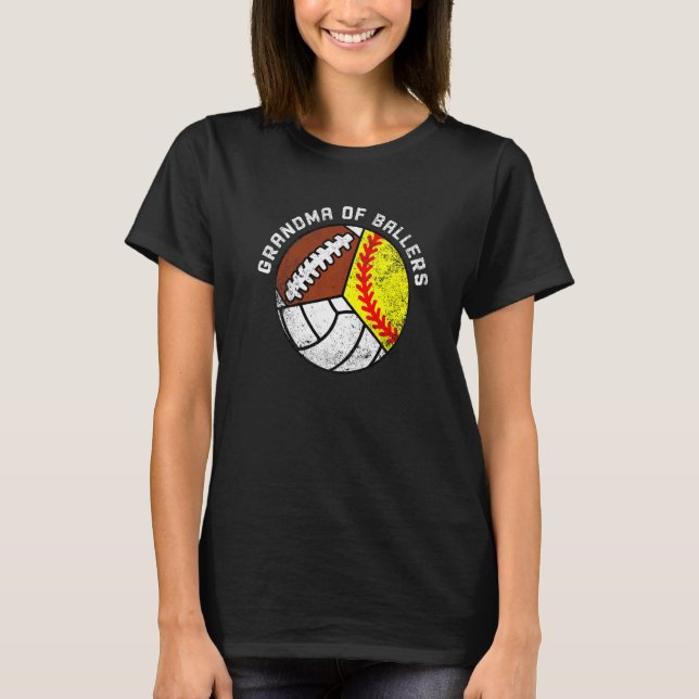 Camiseta Abuela De Baloncestistas Fútbol De Voleibol (Anverso)