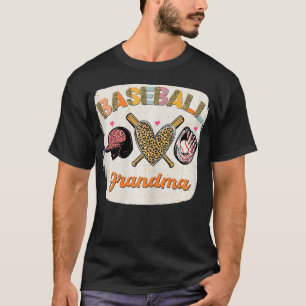 Camiseta Abuela de béisbol con sangre Leopardo Amor Abuela 