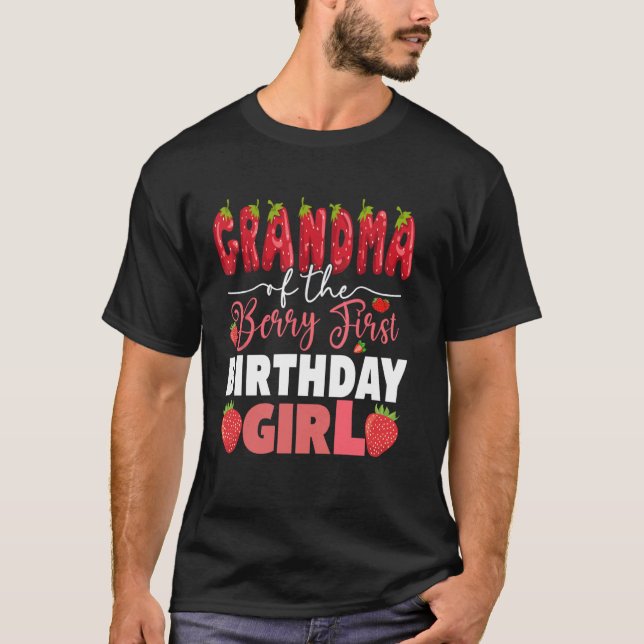 Camiseta Abuela de Berry, primer cumpleaños de Strawb Chica (Anverso)