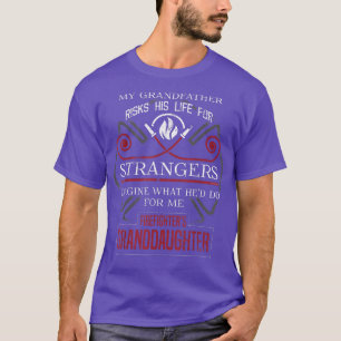 Camiseta Abuela de bomberos Mi abuelo se arriesga a que sea