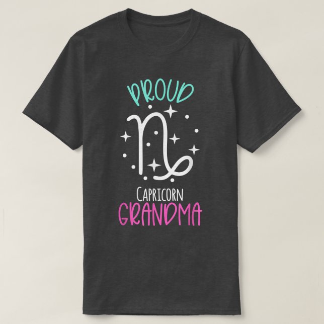 Camiseta Abuela de Capricorn Orgullosa Abuela Zodiac Símbol (Diseño del anverso)