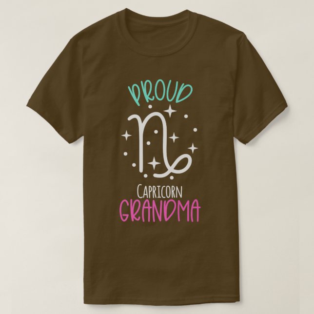 Camiseta Abuela de Capricorn Orgullosa Abuela Zodiac Símbol (Diseño del anverso)