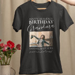 Camiseta Abuela de cumpleaños celestial | Foto Memorial T-S<br><div class="desc">Camiseta conmemorativa del cumpleaños de la abuela,  que incluye una foto y un texto editable. Todos los estilos de fuente,  tamaños y colores se pueden cambiar haciendo clic en el enlace posterior del personalizar después de la personalización.</div>