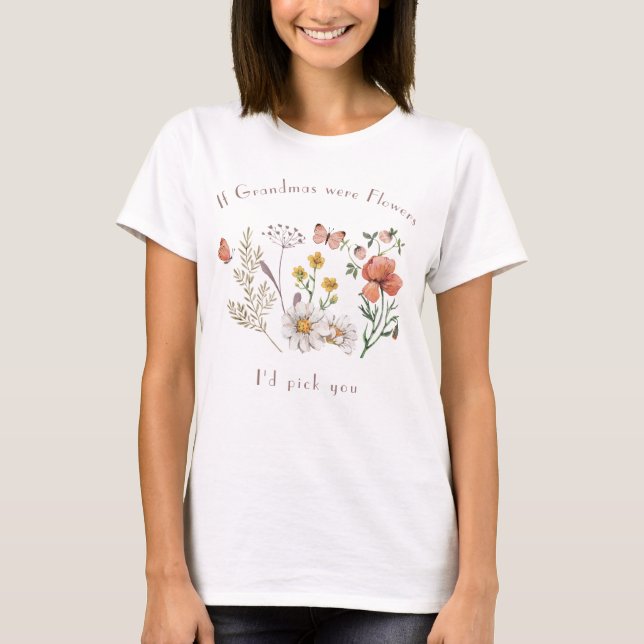 Camiseta Abuela de flor salvaje botánica (Anverso)