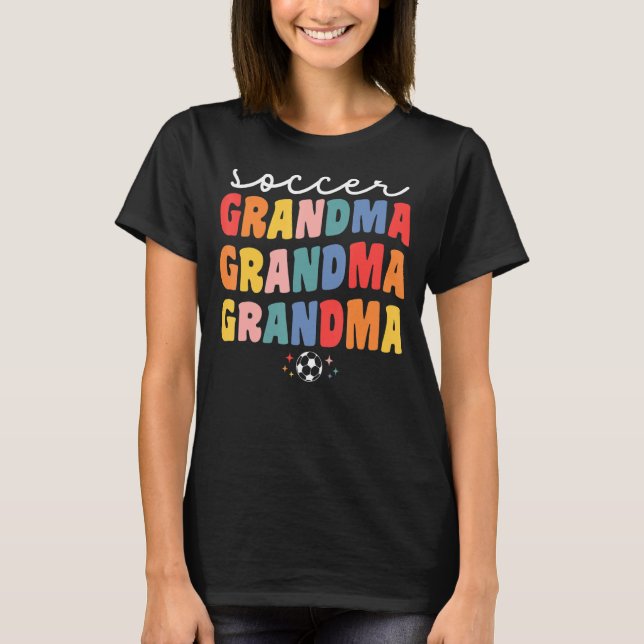 Camiseta Abuela De Fútbol Para Mujeres Retro Groovy Che (Anverso)