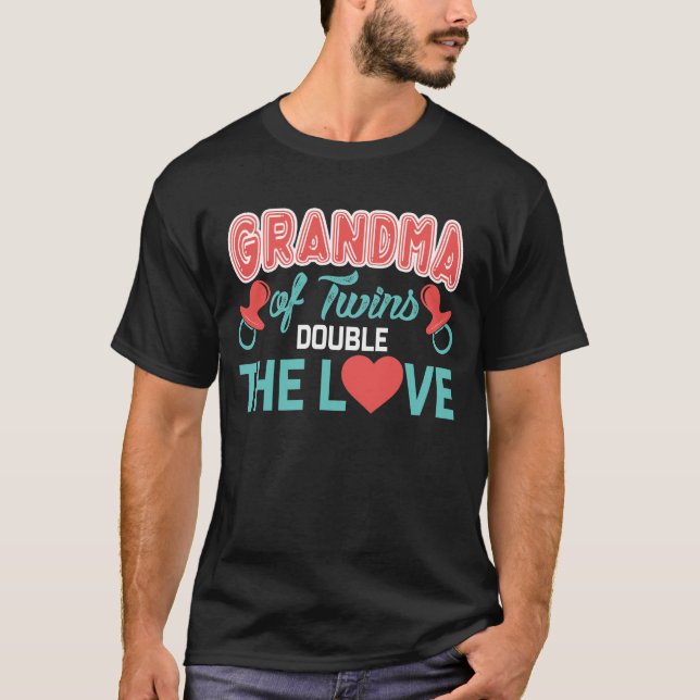 Camiseta Abuela de gemelos, el amor doble, abuela de (Anverso)