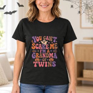 Camiseta Abuela de gemelos en Halloween divertida fantasma
