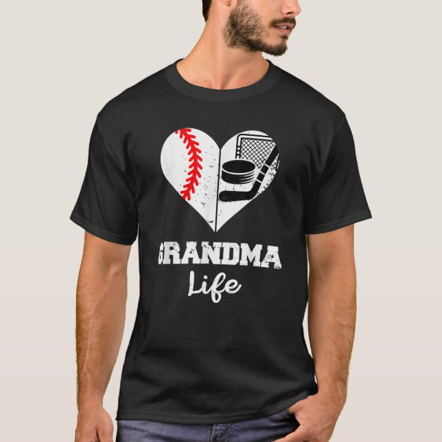 Camiseta Abuela de Hockey sobre Béisbol de divertida reputa (Anverso)