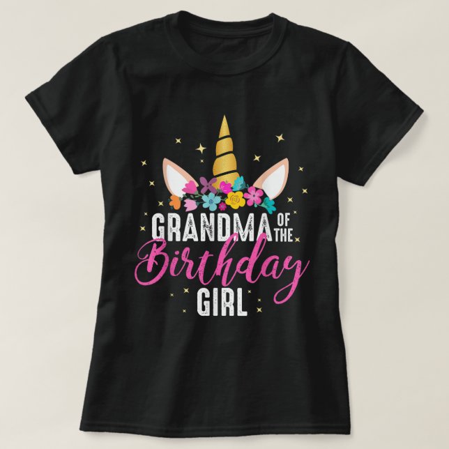 Camiseta Abuela De La Abuela De La Chica De Cumpleaños Rega (Diseño del anverso)