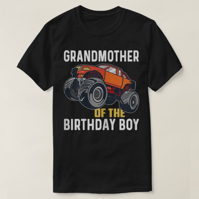 Camiseta Abuela de la abuela del niño de cumpleaños Monster (Diseño del anverso)