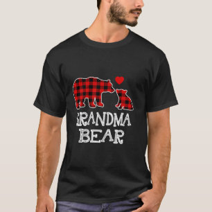 Camiseta Abuela de la cama roja Navidades de búfalo de oso 