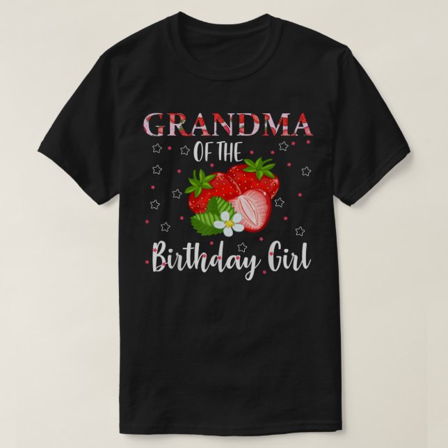 Camiseta Abuela de la Chica de cumpleaños Berry de primer c (Diseño del anverso)