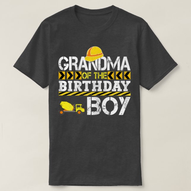Camiseta Abuela de la construcción de un niño de cumpleaños (Diseño del anverso)