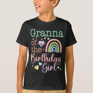 Camiseta Abuela de la cumpleañera familia arcoíris cumpleañ