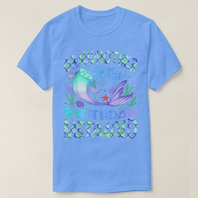 Camiseta Abuela De La Familia De La Sirena De Cumpleaños Qu (Diseño del anverso)