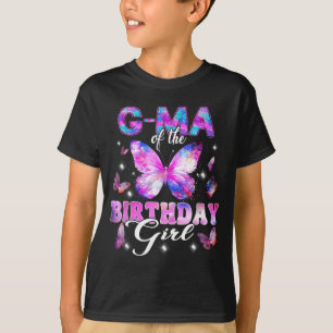 Camiseta Abuela de la familia de mariposas de la cumpleañer