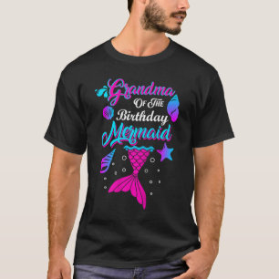 Camiseta Abuela de la familia de sirena de cumpleaños coinc