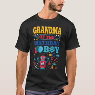 Camiseta Abuela de la familia del niño de cumpleaños Robot