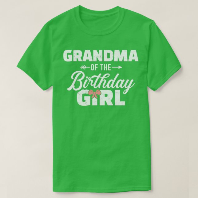 Camiseta Abuela de la nieta de cumpleaños chica (Diseño del anverso)