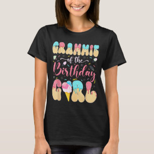 Camiseta Abuela de la niña de cumpleaños dulce goteo de hel