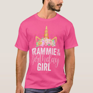Camiseta Abuela de la niña del cumpleaños Unicornio Chicas 