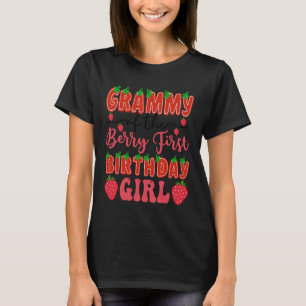 Camiseta Abuela De La Primera Cumpleañera De La Fresa
