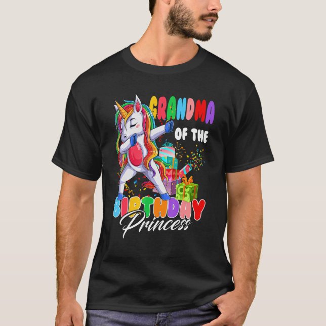 Camiseta Abuela De La Princesa Nacida Dabbing Unicorn G (Anverso)
