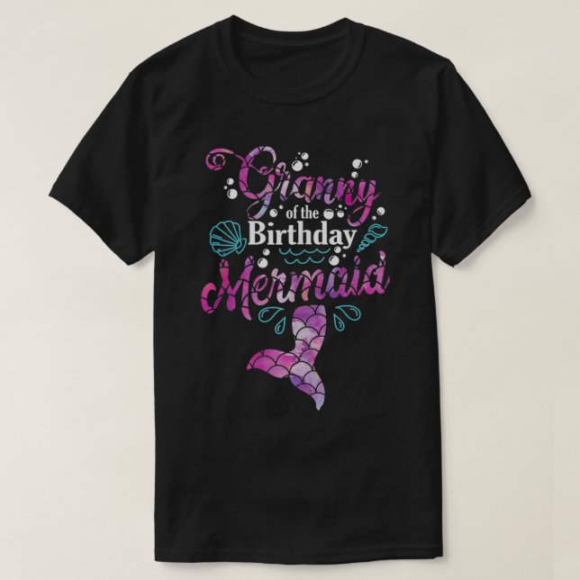 Camiseta Abuela De La Sirenita De Cumpleaños Gr (Diseño del anverso)