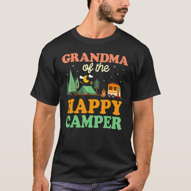 Camiseta Abuela De Las Mujeres Camper Felices Primer Campam (Anverso)