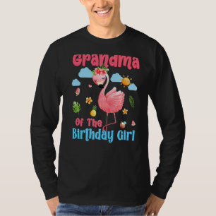 Camiseta Abuela De Los Chicas De Cumpleaños Flamingo Tropic