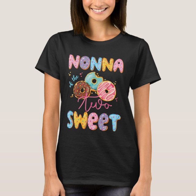 Camiseta Abuela De Los Dos Dulces Donuts Iguales Cumpleaños (Anverso)