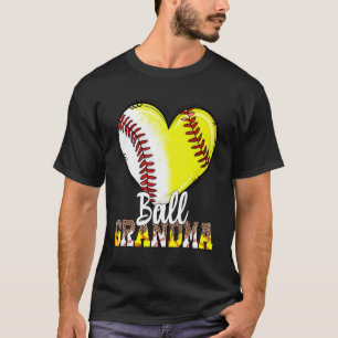Camiseta Abuela de los dos nietos de béisbol Ball