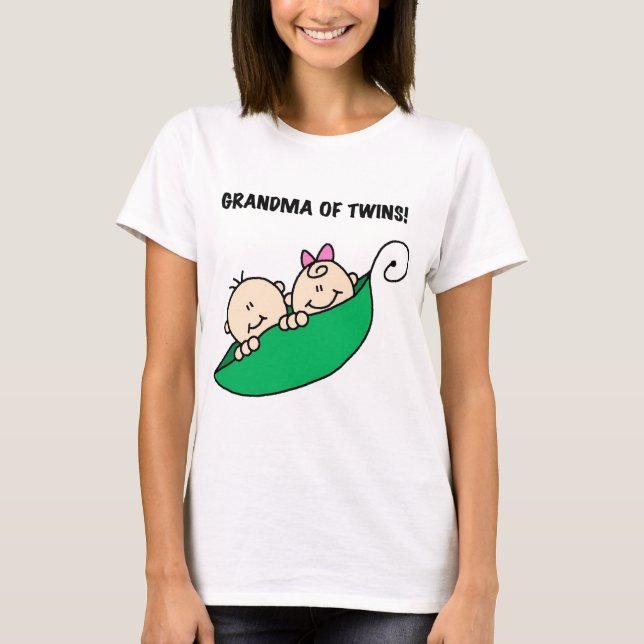 Camiseta Abuela de los guisantes de los gemelos en (Anverso)