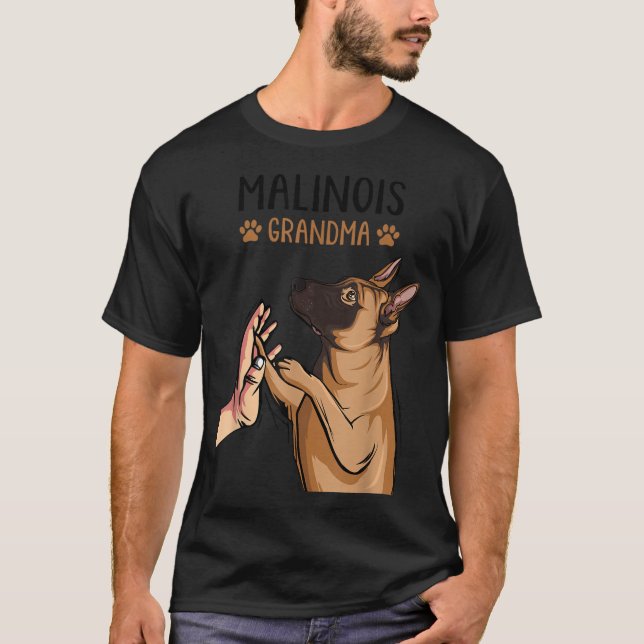 Camiseta Abuela de Malinois Pastor Belga Dueño de Perros (Anverso)