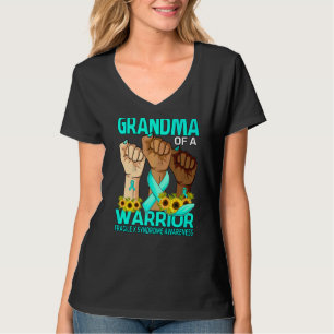 Camiseta Abuela De Mano De Un Síndrome Frágil X De Guerrero