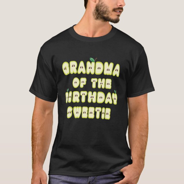 Camiseta Abuela De Nacimiento, Dulce Princesa Chica Appl (Anverso)