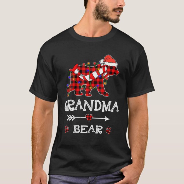 Camiseta Abuela de oso de la planta roja Navidades de Santa (Anverso)