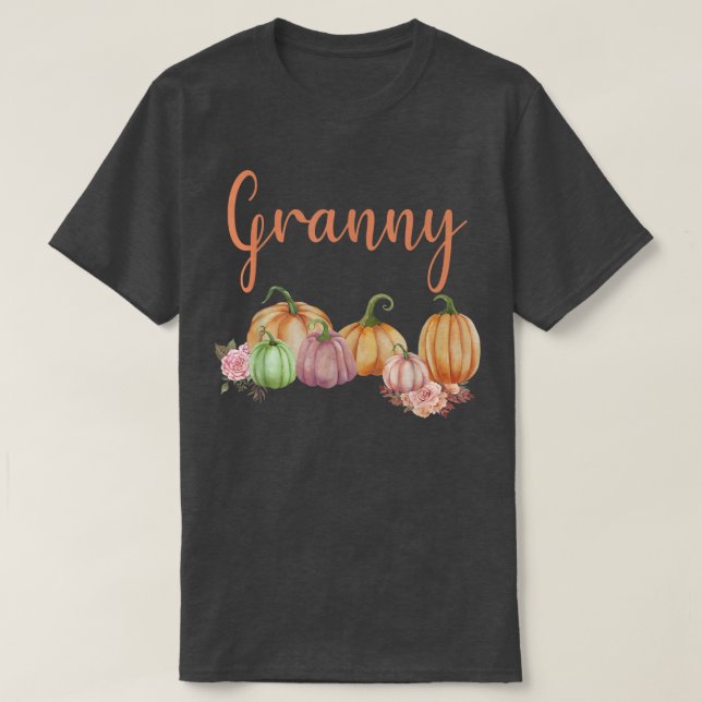 Camiseta Abuela De Pequeña Calabaza Primer Cumpleaños Otoño (Diseño del anverso)
