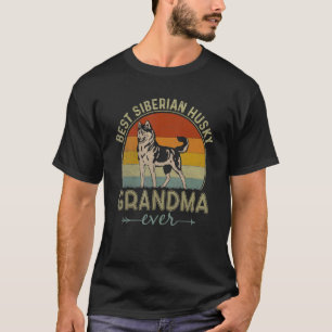Camiseta Abuela de perro Husky siberiano genial retro