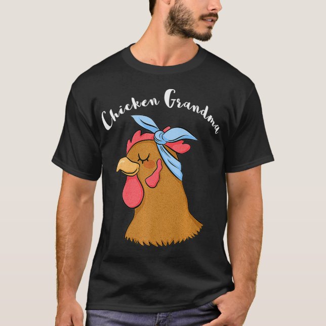 Camiseta Abuela de pollo Graciosa Crazy Hen Lady Farm (2) (Anverso)