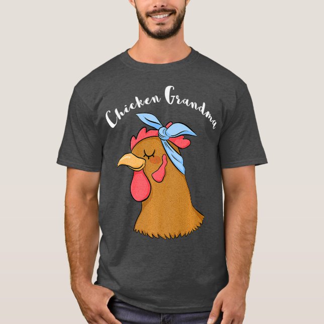 Camiseta Abuela de pollo Graciosa Crazy Hen Lady Farm (2) (Anverso)