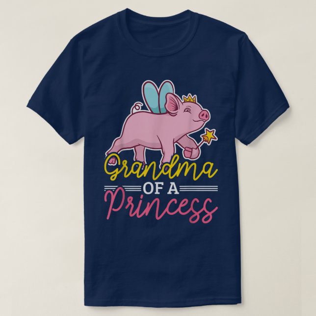 Camiseta Abuela de princesa con cerdo (Diseño del anverso)