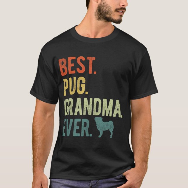 Camiseta Abuela de Pug, perro de siempre ama el día de la m (Anverso)