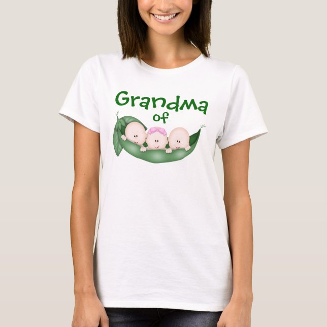 Camiseta Abuela de trillizos mixtos (Anverso)
