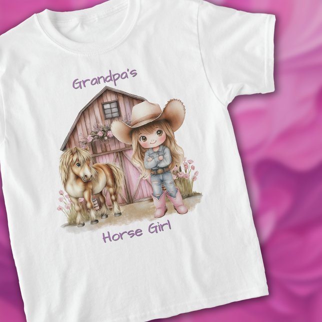 Camiseta Abuela de vaca abuelita Chica de caballos Pony Cou (Cowgirl Grandpas Horse Girl Pink Country Barn Pony T-Shirt)